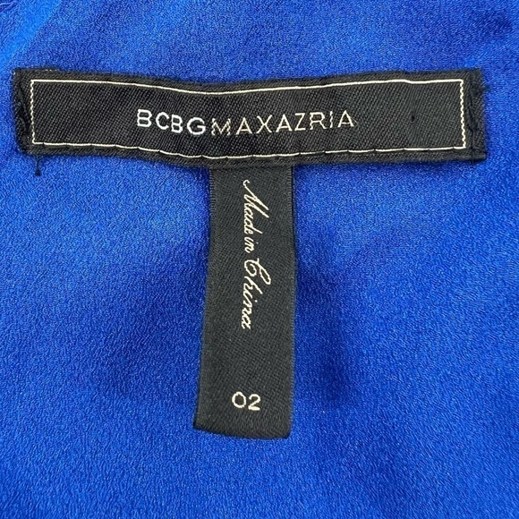BCBGMaxAzria Blue Jessica Sleeveless Asymmetrical Ruffle Dress Size 2 Women’s - Picture 2 of 11